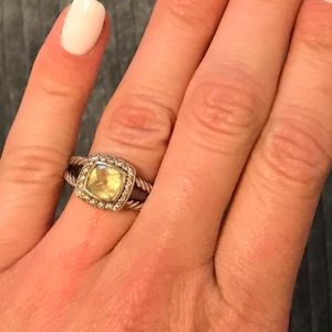 David Yurman Ring Lemon Citrine and Diamonds